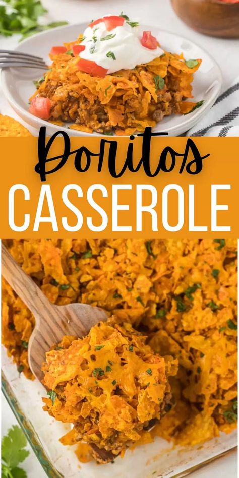 Easy Doritos Casserole Recipe - Eating on a Dime Doritos Casserole Recipes, Doritos Recipes, Doritos Casserole, Best Casserole, Beef Taco Seasoning, Easy Casserole Dishes, Ground Beef Taco, Dorito Casserole, Eating On A Dime