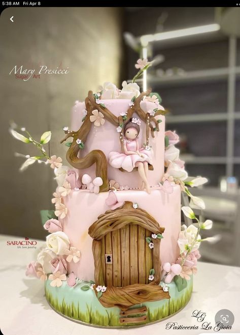 Fairy House Cake, Fairy Birthday Cake, House Cake, Fairy Cakes, Gateaux Cake, Fairy Birthday, Unique Cakes, Gorgeous Cakes, Pink Cake