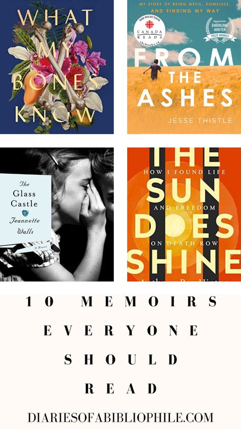 A book list of 10 memoirs that everyone should add to their reading list #bookreviews #booklist #booklover #bookblogger #bookblog #memoir Must Read Memoirs, Memoir Books To Read, Best Memoirs, Memoirs To Read, Best Memoirs To Read, Summer Book List, Memoir Books, Great Books To Read, Book Names