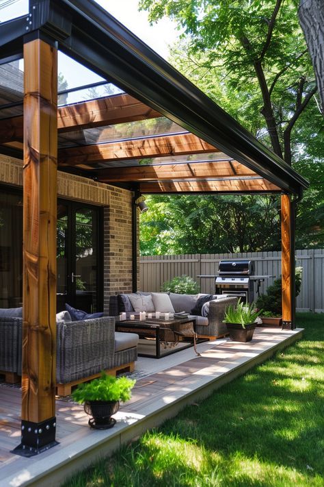 Patio Plan, Ideas Terraza, Outdoor Patio Ideas Backyards, Outdoor Covered Patio, Backyard Renovations, Farmhouse Porch, Backyard Remodel, Patio Shade, Outdoor Decor Backyard