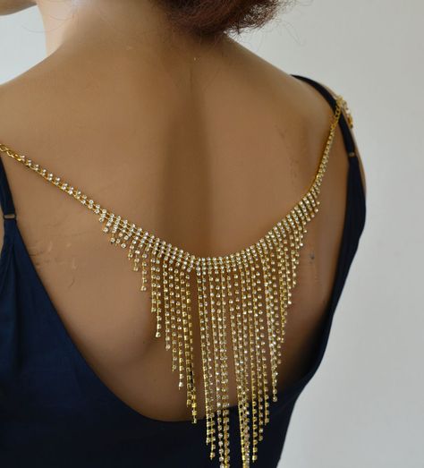 Rhinestone Back Jewellery, Wedding Back Drape Necklace, Bridal back necklace, Bridal Backless Dress, Backdrop Drape, Dress Attachment, Bride Shoulder Necklaces, Shoulder Jewellery, Dancesport Costume, Carnival Vista, Wedding Accessories For Bride, 2nd Wedding Dresses, Bride Hair Piece, Flower Hair Accessories Wedding, Shoulder Jewelry