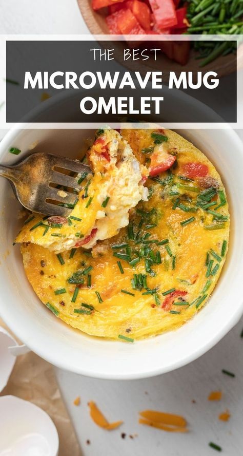 2 Minute Egg Omelet In A Mug, Breakfast In A Mug Microwave, Egg In A Cup Microwave, Microwave Mug Breakfast, Mug Eggs Microwave, Omelette In A Mug Recipe, Healthy Microwave Recipes, Microwave Omelette, Microwave Foods