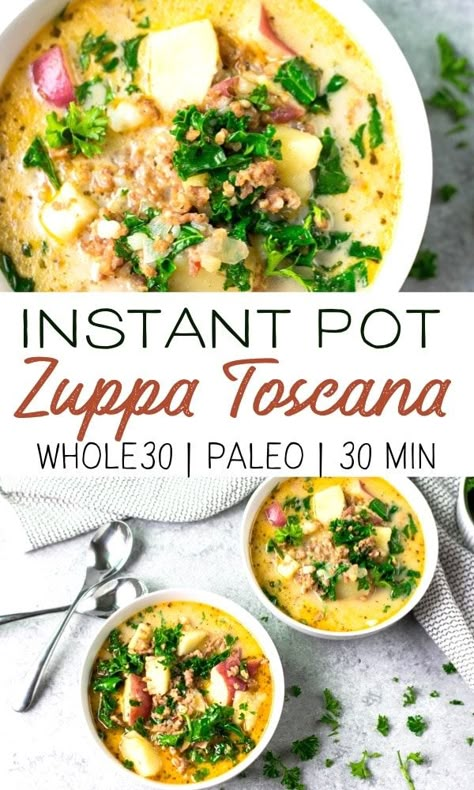 Sauce Piquant, Instant Pot Zuppa Toscana, Whole30 Easy, Paleo Menu, Paleo Cookbook, Dinner For One, Zuppa Toscana, Resep Diet, Healthy Instant Pot Recipes