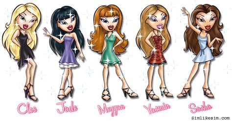 Bratz dolls! Yasmin was my favorite. Braz Dolls Drawing, Bratz Dolls Characters Names, Bratz Characters Names, Og Bratz Dolls, Bratz Dolls Names, Bratz Dolls Yasmin, Bratz Animation, Bratz Sketches, Bratz Illustration