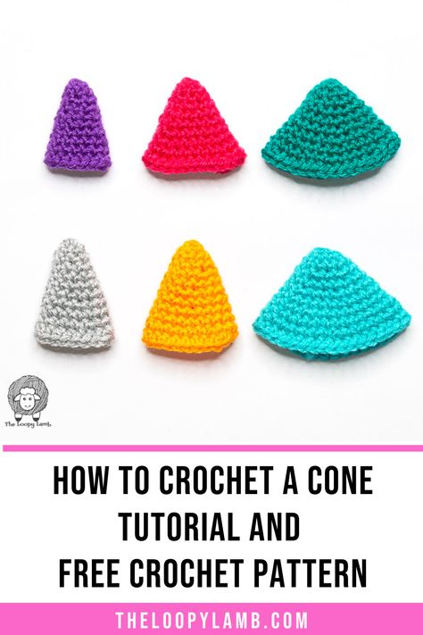 Learn how to crochet a cone with this easy tutorial that shows you how to make cones in multiple ways so you can make the exact cone that you need for your project. This post also includes the free crochet pattern for each type of cone so that you make your own! Click to view this free crochet tutorial or save it to your crochet board for later. Crochet Decrease, Toys Crochet, Beginner Crochet Projects, Crochet Amigurumi Free Patterns, Crochet Amigurumi Free, Your Crochet, Learn How To Crochet, Quick Crochet, Single Crochet Stitch