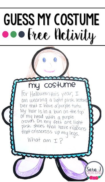 Students can practice their writing and inferencing skills with this free Halloween costume printable activity for kids. Halloween Classroom Activities 3rd Grade, Halloween 3rd Grade, Third Grade Halloween, Halloween Stations, Halloween Learning Activities, Free Halloween Costumes, Halloween Writing Activities, Activities For The Classroom, 2023 School