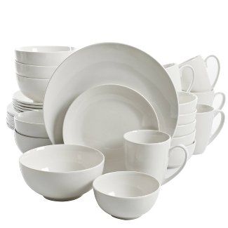 White Dinnerware Set, Casual Dinnerware, Ceramic Dinnerware Set, Stoneware Dinnerware Sets, White Dinnerware, White Bed, Stoneware Dinnerware, White Dishes, Kitchen Dinnerware