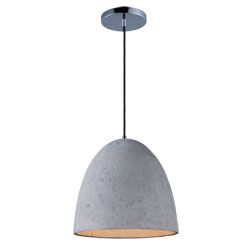 Model #12396 Item #12396GYPC Concrete Lights, Large Pendant Light, Concrete Pendant Light, Concrete Pendant, Chrome Fixtures, Contemporary Pendant Lights, Maxim Lighting, Bell Pendant, Light Bulb Types