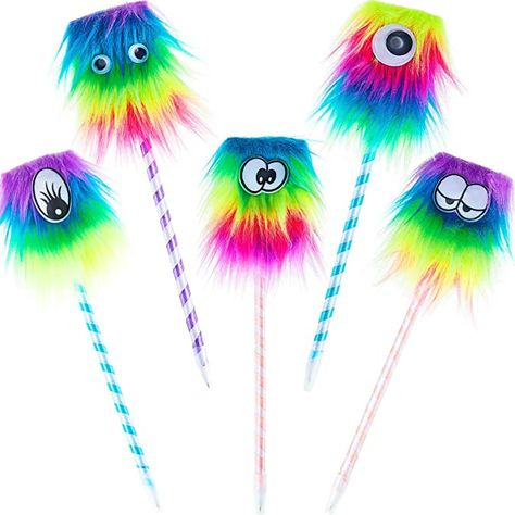 Classroom Birthday Party, Fluffy Pen, Family Movie Night Gift, Rainbow Monster, Carnival Party Favors, Rainbow Party Favors, Pens Cute, Animal Party Favors, Novelty Pen