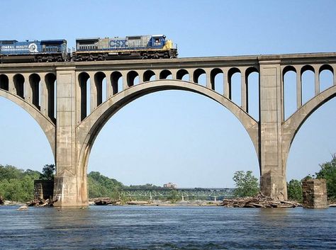 Beam Bridge, Bridge Support, Train Bridge, Old Bridges, Bridge Construction, Railroad Bridge, Railway Bridges, Bridge Photography, James River