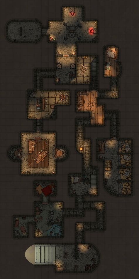 Dungeon under the Keep [20x40] - Bonus Map thanks to Stephen | miks.maps on Patreon Dnd Board, Map Inspiration, Fantasy Dungeon, Dungeon Room, Pathfinder Maps, Fantasy City Map, Map Layout, Dnd World Map, Fantasy World Map