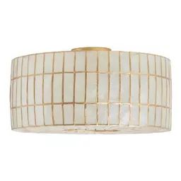 Gold Capiz Drum Flush Mount Ceiling Light | World Market Affordable Pendant Lighting, Salon Suites, Capiz Shell, Up House, Pendant Chandelier, Bedroom Lighting, World Market, Flush Mount Lighting, Drum Shade