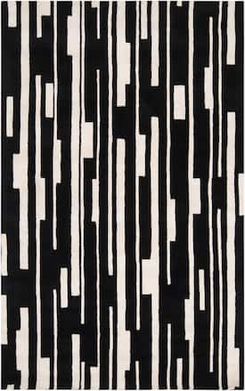 Surya Jet Black Modern Classics Candice Olson CAN1998 rug - Contemporary Rectangle 3' 3" x 5' 3" Graphic Rug, Candice Olson, Area Rug Design, Classic Home Decor, Surya Rugs, Black Area Rugs, Geometric Area Rug, Decorative Accents, Black Rug