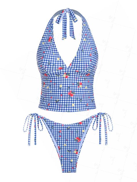 PRODUCT DESCRIPTIONFeatures:Wire Free,Padded (Removable Pads),LinedMaterial:Polyester,SpandexNeckline:HalterPattern Type:Floral,GinghamSwimwear Category:Tankini SetType:Tank Style SwimwearFabric Stretch:High Stretch Bright Swimsuit, Gingham Swimsuit, Floral Swimwear, Neon Bikinis, Swimsuits Outfits, Summer Swimwear, Cute Bathing Suits, Tankini Set, Cute Swimsuits