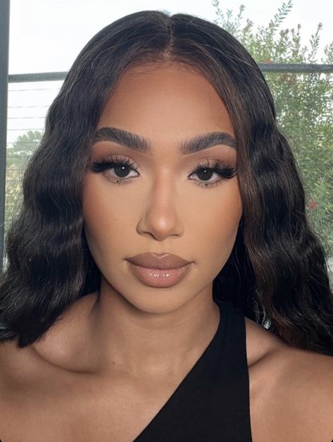 Makeup Looks Mixed Women, Alondra Dessy Makeup, Bridal Makeup For Brown Eyes Black Women, Brown Girl Wedding Makeup, Wedding Makeup For Brown Skin, Soft Glam Makeup Black Women Light Skin, Soft Glam Makeup Brown Skin, Soft Wedding Makeup For Brown Eyes, Soft Glam Makeup Brown Eyes