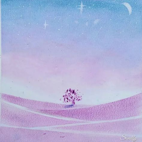 36 purple tree | Pastel Nagomi Pastel Art, Nagomi Art, Vintage Compass, Purple Tree, Rainbow Tree, Purple Trees, Pastel Art, Lesson Plan, Compass