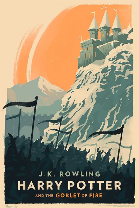 Magical Vintage Harry Potter Book Covers By Olly Moss Harry Potter Audio Books, Poster Harry Potter, Olly Moss, Harry Potter Book Covers, Film Harry Potter, Art Harry Potter, Harry Potter Poster, Rowling Harry Potter, Buku Harry Potter