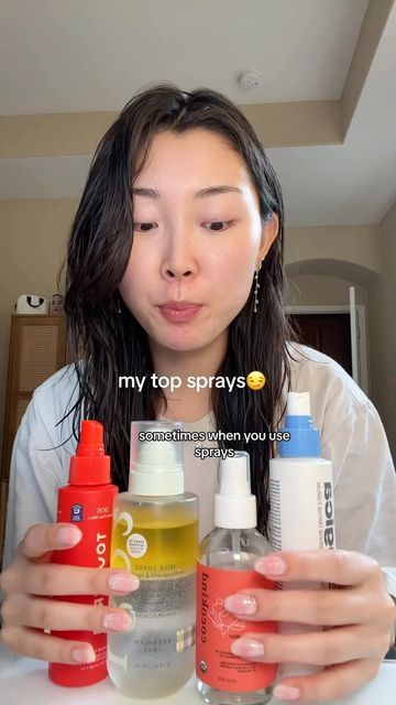 hannah cho (조예진🐰☆) on Instagram: "my fav facial sprays for diff skin types / reasons <3 @tower28beauty sos spray @dermalogica ceramide hyaluronic spray @cocokind rosewater spray @beekman1802 milkshake #skincare #skincareroutine" Tower 28 Sos Spray, Tower 28 Spray, Hannah Cho, Cocokind Skincare, Tower 28, Routine Aesthetic, Facial Spray, Rose Water, Korean Skincare