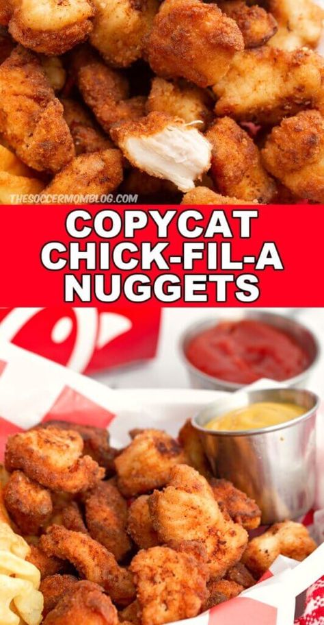 Chick Fil A Chicken Recipe, Home Made Chicken Nuggets, Chick Fil A Chicken Nuggets Recipe, Chik Fil A Chicken, Copycat Chick Fil A Nuggets, Chick Fil A Chicken Nuggets, Chick Fil A Recipe, Crisp Chicken, Chick Fil A Nuggets