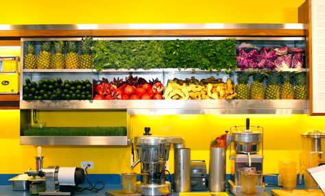 If you haven't been to our newest location in Chelsea, you have to come check it out! Juice Counter Design, Juice Bar Ideas, Fruit Kiosk, Juice Counter, Organic Juice Bar, Juice Bar Menu, Juice Cafe, Juice Bar Design, Juice Store