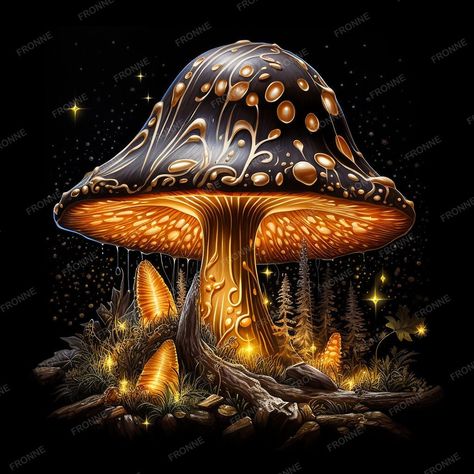 Christmas Mushrooms, Vintage Mushroom Art, Halloween Mushroom, Golden Mushroom, Vans Boots, Cute Mushrooms, Fungi Art, Fantasy Realm, Mushroom Pictures