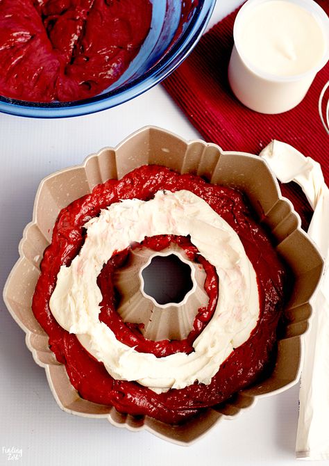 Red Velvet Bundt Cake With Cream Cheese Filling, Red Velvet With Cream Cheese Filling, Bundt Cake With Cream Filling, Red Velvet Cream Cheese Bundt Cake, Red Velvet Dump Cake Recipes, Cream Cheese Filled Bundt Cake, Red Velvet Bundt Cake With Cream Cheese, Red Velvet Bunt Cake, Red Velvet Cake Mix Recipes