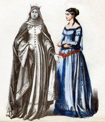 Fashion German nobility 14tes century, Middle Ages Women`s Fashion, Gothic dresses. The Cotehardie. 14th Century Clothing, Middle Ages Clothing, Gothic Costume, Medieval Gown, Medieval Gothic, Era Fashion, Mode Costume, Late Middle Ages, Middle Age Fashion