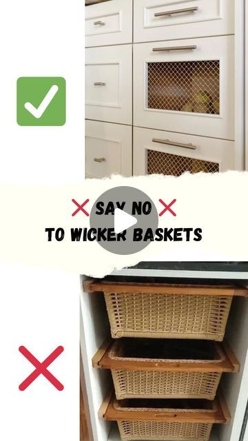 Under Cabinet Produce Storage, Kitchen Baskets Drawers, Interior Facts, Wicker Basket Kitchen, Mesh Drawers, Wicker Basket Drawers, Pantry Baskets, Vegetable Drawer, House Storage