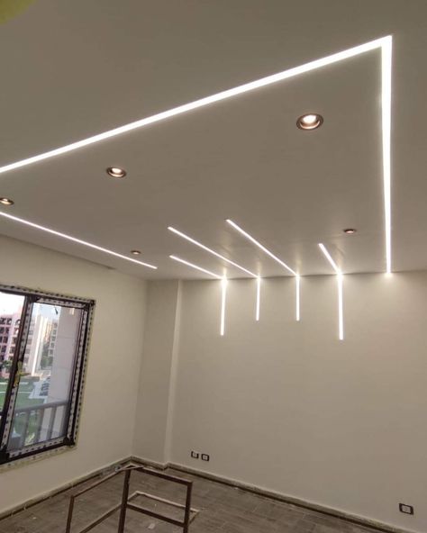 Profile Lite Ceiling Design, Profile Ceiling Design, Ceiling Profile Light Design, Profile Light Ceiling Design For Living Room, False Ceiling With Profile Lights, Profile Lighting Ceilings, Ceiling Design Bathroom, Profile Lights In Ceiling Design, Profile Light Ceiling Design