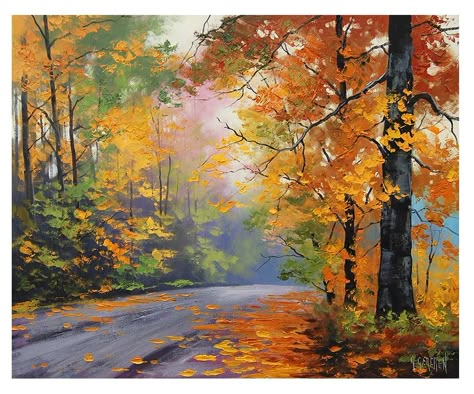 autumn oil paintings Oil Painting Trees, Lukisan Lanskap, Simple Oil Painting, Paintings Landscape, Seni Cat Air, 수채화 그림, Lukisan Cat Air, Autumn Painting, Unique Paintings