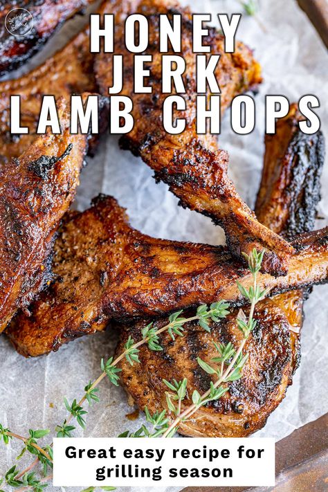 These Honey Jerk Lamb Chops are bursting with flavor; if you're a fan of sweet and spicy, then this recipe is definitely for you. The honey adds a touch of sweetness to the spicy jerk seasoning, creating a perfect balance of flavors. All you need is some lamb chops, honey, jerk seasoning, and a few other ingredients that you probably already have in your pantry. This dish is perfect for a summertime barbecue or a cozy winter meal. It's versatile, and you can pair it with any side dish you like. Lamb Chops And Mac And Cheese, Honey Garlic Glazed Lamb Chops, Grilled Lamb Chops Recipe, Honey Lamb Chop Recipes, Spicy Lamb Chops, Broiled Lamb Chops, Jerk Lamb Chops Recipe, Honey Jerk Lamb Chops, Marinade For Lamb Chops Recipe