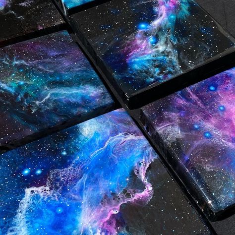 Galaxy Resin Art, Galactic Aesthetic, Galaxie Art, Oracle Art, Canvas Painting Projects, Galaxy Painting, Acrylic Painting Tutorials, Diy Resin Art, Galaxy Art