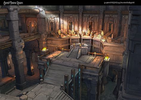 ArtStation - Cherek Throne Room, Luca Naldini Minecraft Throne Room, Aztec Architecture, King Throne, Dungeon Room, Interior Concept Art, Fantasy Rooms, Throne Room, Dungeon Maps, Landscape Concept