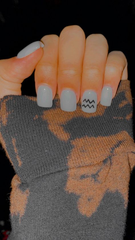 Short Aquarius Nails, Aquarius Birthday Nails Short, Aquarius Nails Acrylic Designs, Birthday Nails Aquarius, Birthday Nails Winter, Aquarius Nails Acrylic, Aquarius Nail Designs, Aquarius Nail Art, Aquarius Nails Designs