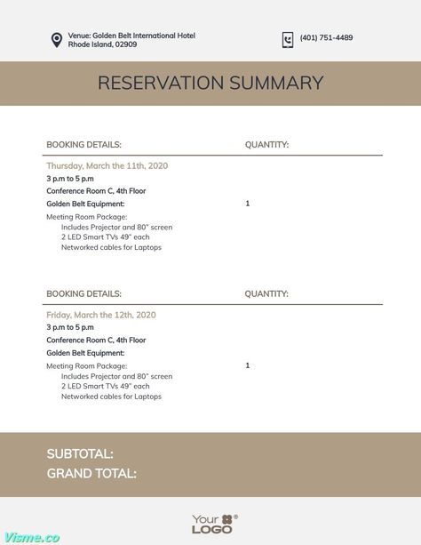 Reservation Summary Template Visme Summary Template, Room Reservation, Worksheet Template, Thing 1 Thing 2, Track, Hotel