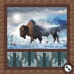 Call Of The Wild Free Quilt Pattern by Hoffman Fabrics Bison Quilt, Wilderness Quilt, Wildlife Quilts, Panel Quilt Patterns, Horse Quilt, Fabric Panel Quilts, Free Pattern Download, Quilt Border, Call Of The Wild