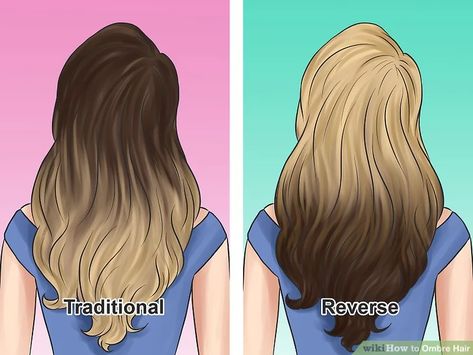 How to Ombre Hair (with Pictures) - wikiHow How To Ombre Hair, Ombre Hair Technique, How To Ombre Your Hair, Ombre Hair At Home, How To Ombre, Ombre Hair Tutorial, Reverse Ombre Hair, Diy Ombre Hair, Dark Ombre Hair