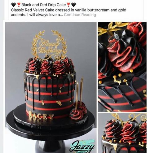 Red And Black Drip Cake, Cake Design For Men, 80 Birthday Cake, Buttercream Cake Decorating, Red Cake, Balloon Ideas, 21st Birthday Cake, Cakes For Men, Dress Cake