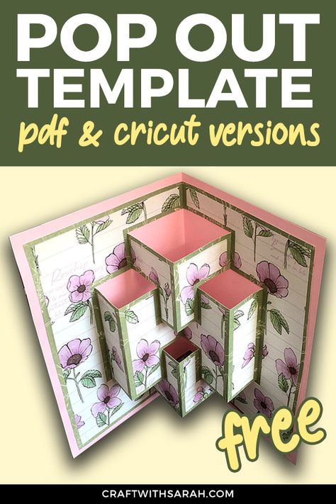 Pop Out Cards, Pop Up Card Templates, Diy Pop, Fancy Fold Card Tutorials, Card Making Templates, Pop Up Box Cards, Step Cards, Paper Crafts Card, Greeting Card Template