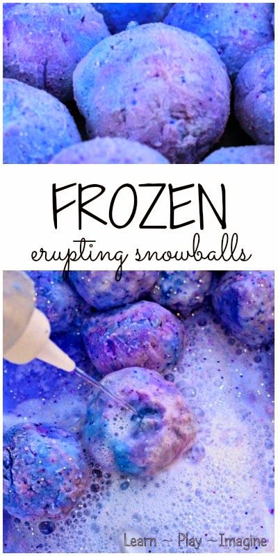 Frozen erupting snowballs School Age Winter Activities, Sensory Activities For School Age Kids, Frozen Sensory Play, Winter Kids Activities, Frozen Activities, Frozen Diy, Frozen Crafts, Winter Science, Idea Room