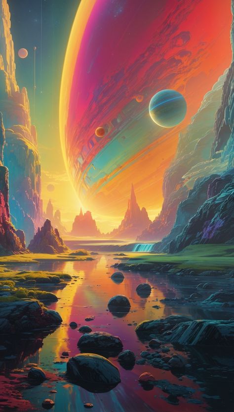 Tropical Planet Concept Art, Weird Landscapes Art, Space Environment Concept Art, Alien Landscape Concept Art, Alien Planet Aesthetic, Alien Worlds Landscape, Alien Planet Landscapes, Alien Planet Concept Art, Alien Planet Art