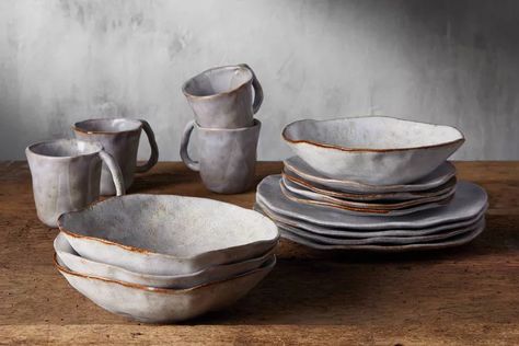 The 12 Best Stoneware Dinnerware Sets of 2024 Dark Trim, Dining Ware, Pasta Bowl Set, Stoneware Dinnerware Sets, Stoneware Dinnerware, Cereal Bowl, Dinner Plate Sets, Pasta Bowls, White Glaze