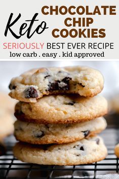 Keto Chocolate Chip Cookie Recipe, Low Carb Chocolate Chip Cookies, Dolce Poche Calorie, Galletas Keto, Recipe Low Carb, Keto Cookie Recipes, Desserts Keto, Postre Keto, Keto Chocolate Chip Cookies