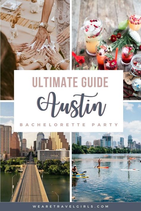 In Austin, you can find many hiking spots (Mount Bonnel is an excellent choice), farmers markets, food trucks, distilleries, and open-air cocktail bars. If you're looking to plan an incredible girls' getaway in the US, look no further - Austin should be No.1 on your list of places to have your bachelorette party if you are looking for a chilled city trip or want to take your girls on the town. Hotel Bachelorette Party, Bachelorette Party Locations, Austin Bachelorette Party, Austin Murals, Planning A Bachelorette Party, Austin Bachelorette, Austin Hotels, Girls Weekend Getaway, Lady Bird Lake