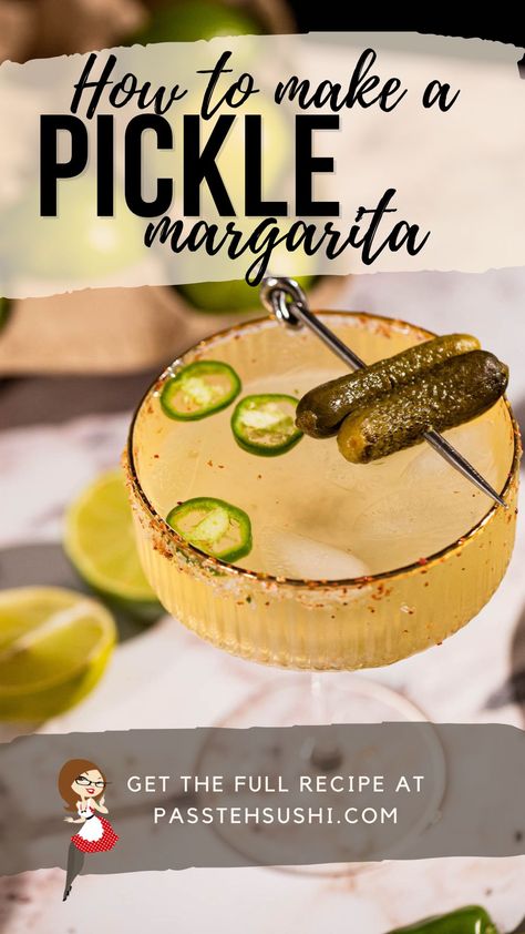 Spicy Pickle Margarita Recipe Pickle Margarita, Basic Cocktail Recipes, Spicy Pickle, Cocktail Recipes Tequila, Basic Cocktails, Grilled Watermelon, Traditional Margarita, Spicy Pickles, Orange Liqueur