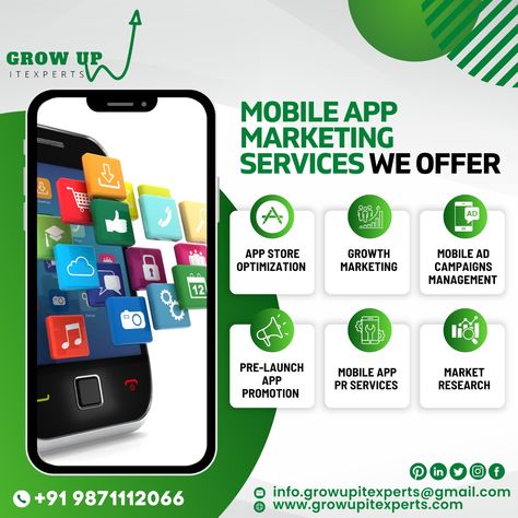 Mobile App Makerting Services We Offer ➡ App Store Optimization ➡ Growth Marketing ➡ Mobile App Campaigns Management ➡ Pre-Launch App Promotion ➡ Mobile App Services ➡ Market Research For More Info: 📞:+91 9871112066 📩:info.growupitexperts@gmail.com http://growupitexperts.com . . #mobileapp #application #software #mobileappservices #digitalmarketing #digitalmarketingagency #marketing #mobileapplication #digital #socialmediamarketing #appdesign #appdevelopment #development #socilamediasuccess New App Launch Creative Ads, App Promotion Design Social Media, Mobile App Promotion, Mobile App Creative Ads, Mobile App Development Creative Ads, Digital Marketing Services Creative Ads, Service Ads, Product Post, Ad App