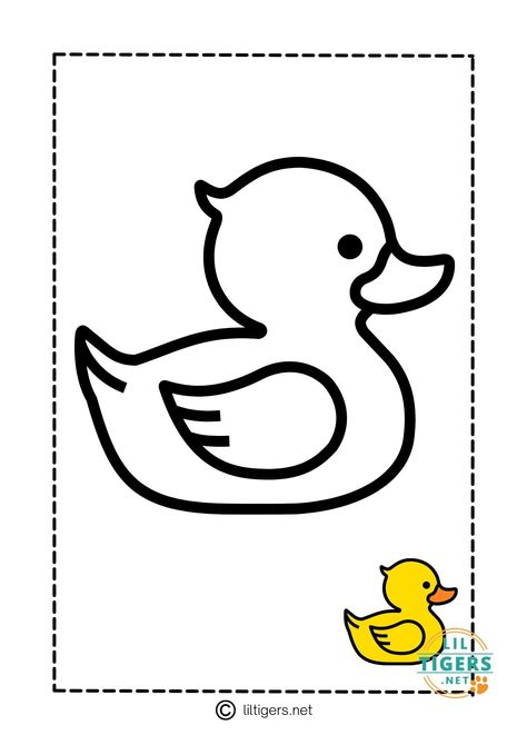 Duck Printable Template, Rubber Duck Template, Duck For Coloring, Rubber Duck Outline, Duck Applique Pattern Free, Animal Templates Printable Free Pattern, Duck Template Free Printable, Duck Crafts For Preschoolers, Animal Templates Printable Free