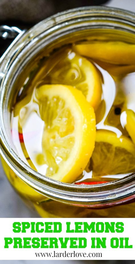 These amazing preserved lemons in oil are perfect for cooking, adding to stews, casseroles, salads etc #preservedlemons #lemonsinoil #lemons #larderlove Kumara Recipes, Pickled Veggies Recipe, Pickled Lemons, Fermenting Veggies, Preserved Lemons Recipes, Lemons Recipes, Boil Lemons, Fermented Veggies, Canned Fruits