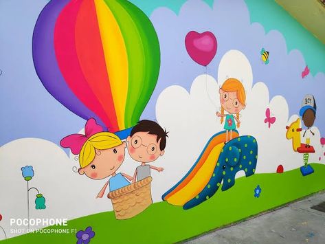 Wall Painting For Kids, Classroom Wall Painting, School Wall Painting Ideas, Classroom Walls Paint, School Wall Painting, Cartoon Wall Painting, Artist Cartoon, Diy Crafts For School, Wall Painting Ideas