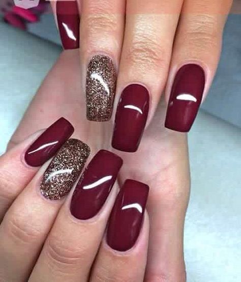 Burgundy with some shimmer! Perfect for Xmas holiday... Wine Nail Designs, Nail Polish Ideas Easy, French Pedicure, Simple Fall Nails, Nagel Tips, Her Nails, Christmas Nails Acrylic, Almond Shaped, Colorful Nail Designs